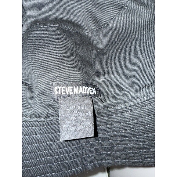 Steve Madden Black White Plaid Bucket Hat Fuzzy OS Womens Logo Warm - Winter - Picture 5 of 7